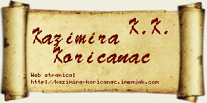 Kazimira Korićanac vizit kartica